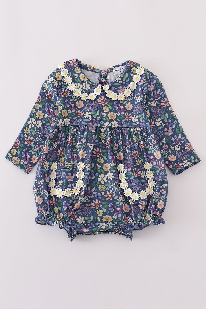 Purple Floral Lace Bubble