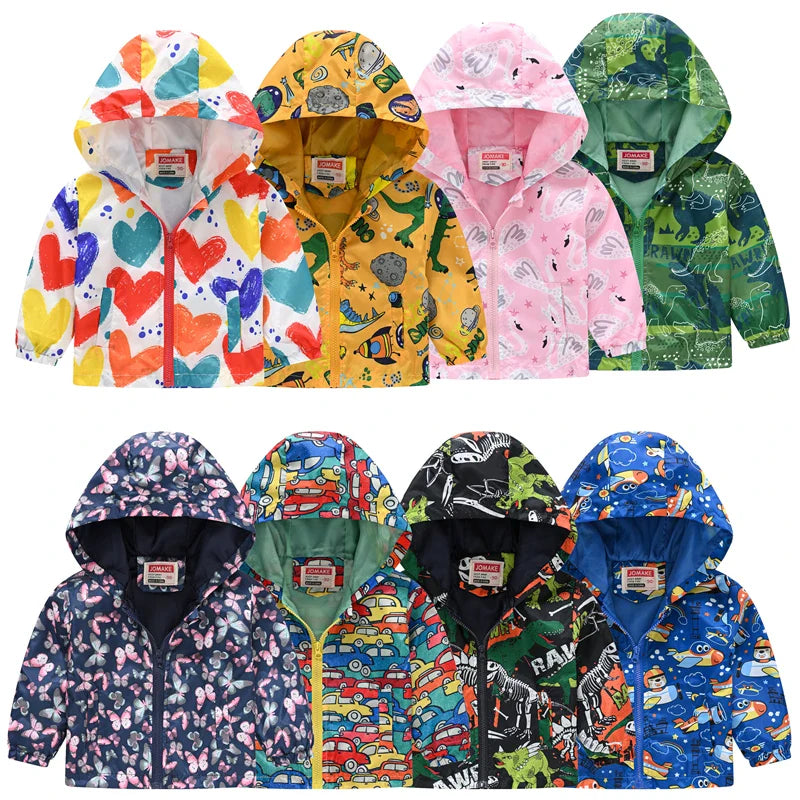 Windbreaker Jacket with Hood and Zip for Children Multivariant-0