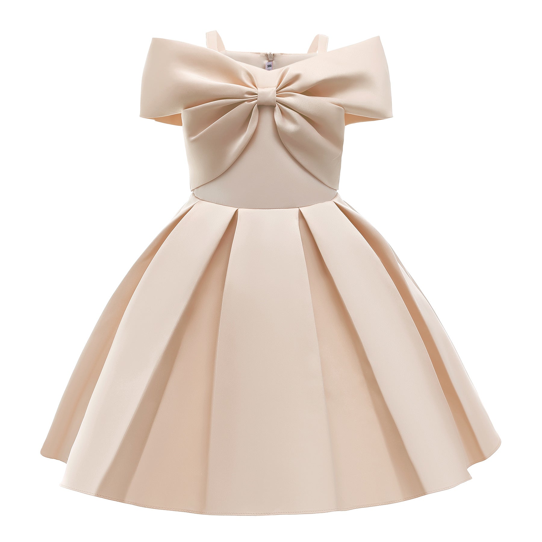 Baby Girl Solid Color Sling Princess Fashion Dress Children’s Formal Dress-7